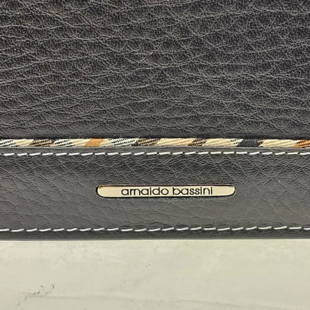 Arnaldo‎ Bassini Italy blacl leather wallet